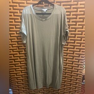 TERRA & SKY Green short sleeve tshirt dress size 1x plus